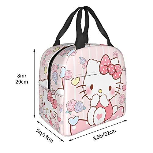 Frenchsh Cute Cartoon Portable Lunch Bag Reusable Lunch Tote Insulated Cooler Bag Lunch Box Handbag For Work Picnic #TOP3