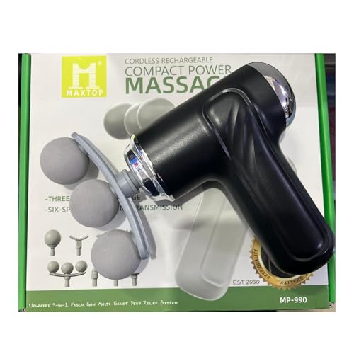 Image of Maxtop Cordless Rechargeable Power Massager, Three-Head, 6-Speed, MP-990