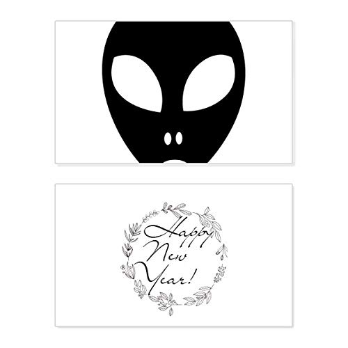 Tarjeta de felicitación Universe Alien Monster Head para un año nuevo cósmico