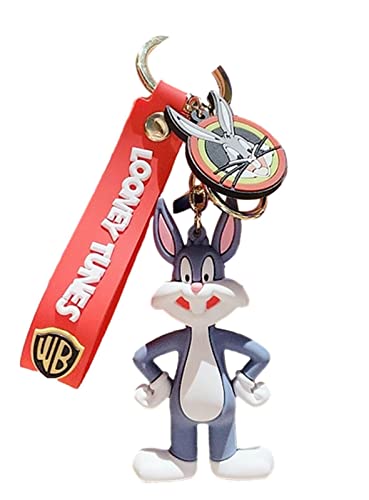 Bugs Cartoon Bunny Character 3D Silicone Charm Keychain Keyring #TOP16