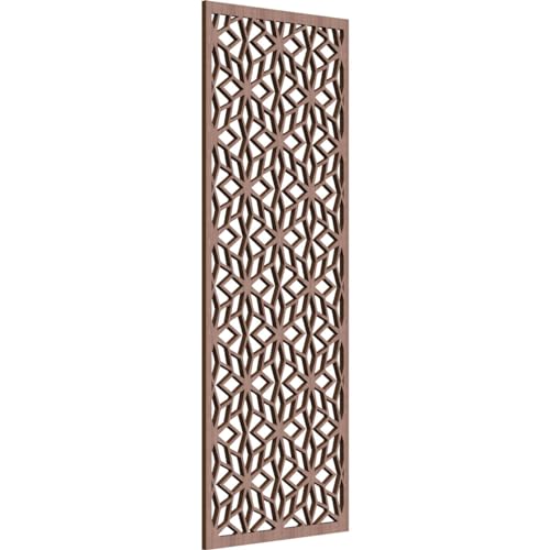 Image of 17 3 /8 inchW x 44 3 /8 inchH x 3 /8 inchT Lake Decorative Fretwork Wood Wall Panels, Walnut