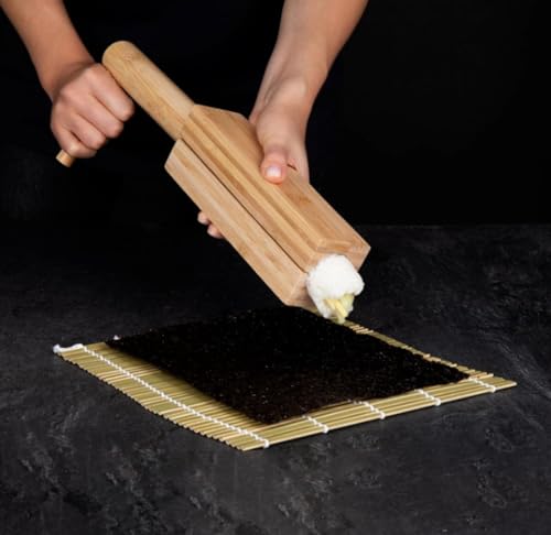 Foto von Generisch Ukiyo Sushi Maker Making Set aus Bambus, Sushi-Roller für Hosomaki, Uramaki und Futomaki