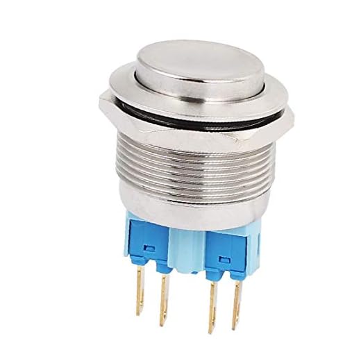 X-DREE 5A 250VAC 22mm DPST Momentary Metal Tryckknappomkopplare upphöjt huvud(5A 220V AC 22mm DPST Interruptor pulsador de metal momentáneo con cabeza levantada