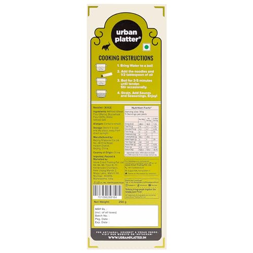 Image of Urban Platter Soba Noodles, 250g (Thin Buckwheat Noodles, Ideal for Asian Preparations, No Added Preservatives) (Pack of 3)