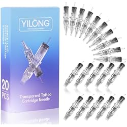خرطوشة إبر الوشم YILONG التي تستخدم لمرة واحدة - 20 قطعة من بطانة دائرية مختلطة الحجم Shader Magnum - 5 قطع من كل من إبر الوشم الغشائية التي تستخدم لمرة واحدة 3RL،5RL،7RM،9RM لآلة مسدس الوشم