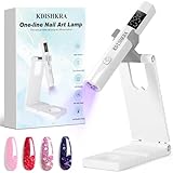 KDISHKRA Mini Lampada UV LED Unghie, Lampada per Unghie Portatile con Supporto, Ricaricabile E 3 Timer, 6W Lampada per Unghie Senza Fili, Asciugatrice gel per Asciuga Unghie Salone, Bianco
