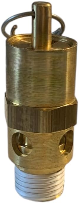 American Made ASME Code 5-Pack of Brass Air Compressor Hard Seat Safety Valves Featuring Stainless Steel Spring & Ball, 1/4 NPT, 275 PSI, 228 CFM