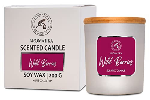 Scented Candle Wild Berries - Aromatherapy Candle - Soy Wax Candles for Home Scented - Glass Candle Gift - Home Scented Candles - Aroma Freshener - Sweet and Fruity Soy Wax Candle