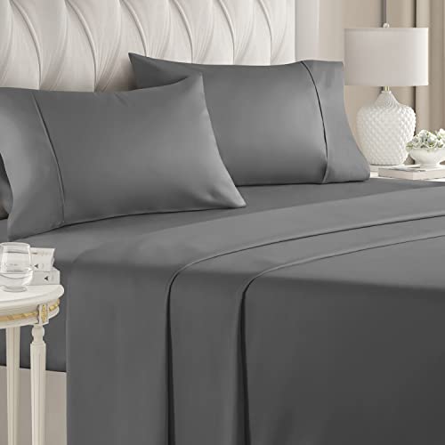 Full Size Bed Sheet Set - 60% Polyester, 40% Rayon Derived from Bamboo Full White