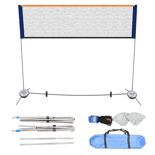 ZYZSY Portable Volleyball Net, Height Adjustable Training System for Backyard, Beach, Indoors, Badminton Net with Pole, with Quick-Fix System, for Adult Kids(6.1m/20ft)