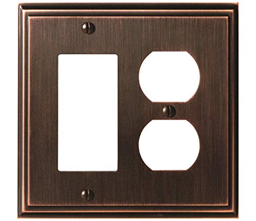 Amerock 1907011 Mulholland 1 Rocker, 1 Receptacle Oil-Rubbed Bronze Wall Plate