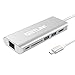 USB C Hub,Getlink USB-C Multi-port to HDMI 4K, 2-Port USB3.0, Card Reader, USB C Power Delivery and Gigabit Ethernet Adapter(Silver)