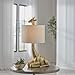 Signature Design by Ashley Ferrison Contemporary Polyresin Giraffe Table Lamp with On-Off Switch, Metallic & White