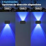 Delaiglow Lumière Solaire Extérieure Haut et Bas Lot de 6 LED Applique Murale Exterieur Blanc Chaud Éclairage Puissant 1000mAh Lampe Étanche IP67 pour Maison Jardin Terrasse - 8