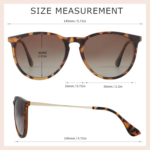 JOOX Polarized Vintage Sunglasses for Women, Round Designer Style Sun Glasses with UV Protection Lens3
