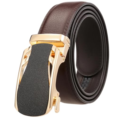 Men's 3.5Cm Alloy Automatic Buckle Genuine Leather Belt Business Casual Belt3