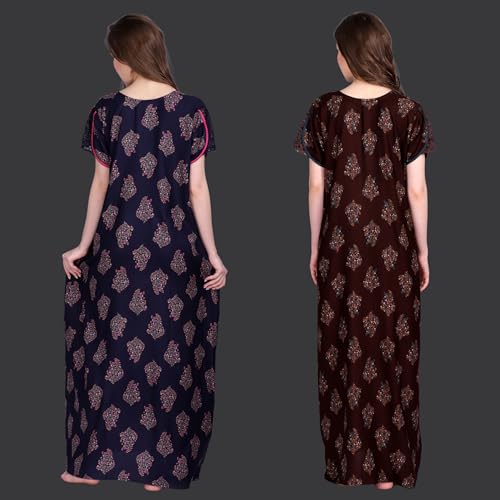Image of Women's Alpine Floral Print Maxi Night Gown