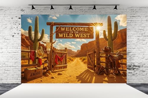 Fondo fotográfico Wild West con cactus 7X5FT miniatura 3
