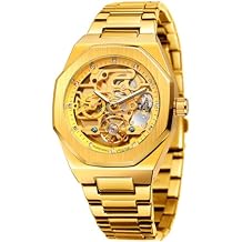 FORSINING Casual Automatic Watch 3D Diamond Skeleton Hollow Mens Wristwatches Luminous Military Watches Tourbillon Montre Homme