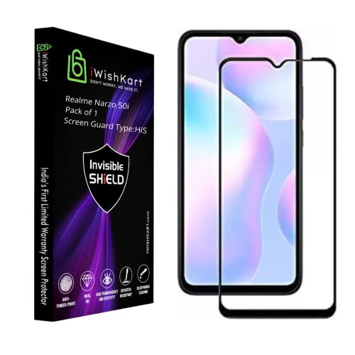 Image of compatible with Realme Narzo 50i / Oppo A16e 5G / itel vision 3 Tempered Glass screen protector guard Full Edge to Edge 9H Full Glue FHD with Easy Installation kit