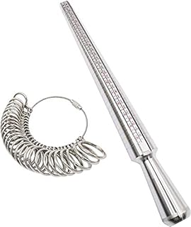 KAHEIGN Ring Sizer Gauge Set, UK Mandrel Stick Z 26 Sizes Measuring Finger Ring Jewellery Tool for Women Men Engagement Wedding (Silver)