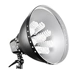 walimex daylight 1260 Lampen zu- und abschaltbar, sehr effiziente Lichtumwandlung pro Watt, E27 Lampenfassungen, mit robustem Kunststoffreflektor, Durchmesser 47cm