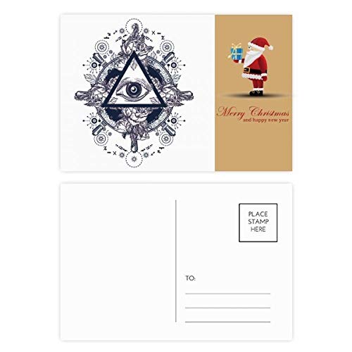Cartes postales fleurs triangle du Père Noël à glisser dans vos paquets cadeaux de fin d'année