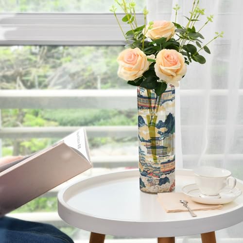 Jarrones de madera plástica estilo japonés para centros de mesa de comedor 7