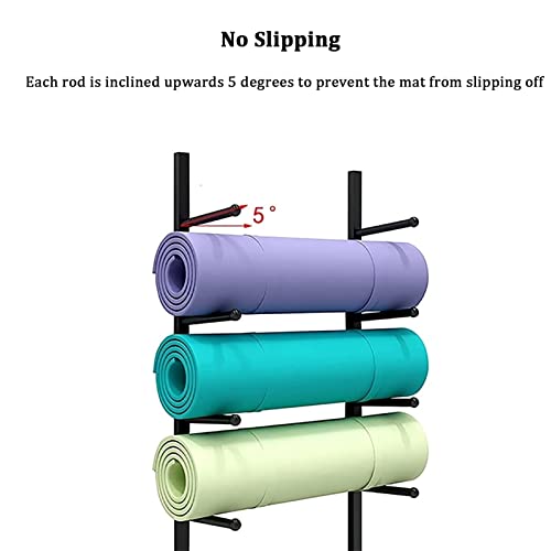Support tapis de yoga mural étagère d'exercice 6 niveaux