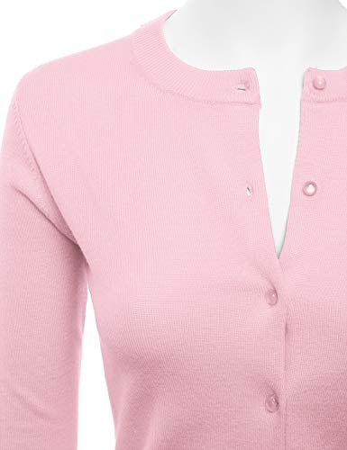 Image of LALABEE Women's Crew Neck Gem Button Long Sleeve Soft Knit Cardigan Sweater