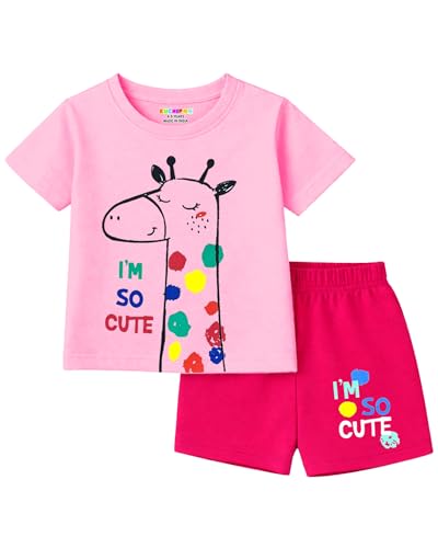 Image of Kuchipoo Girls Regular Fit Cotton T-Shirts and Shorts Set