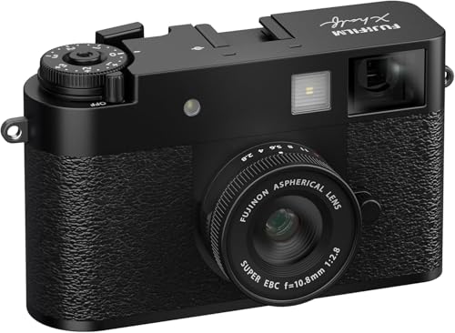 Image of FUJIFILM X Half Digital Camera with Fujifilm Instax Mini Link 3 Smartphone Printer and Sunshine Microfiber Cleaning Cloth... (Black, Clay White Printer + 20 Sheets)