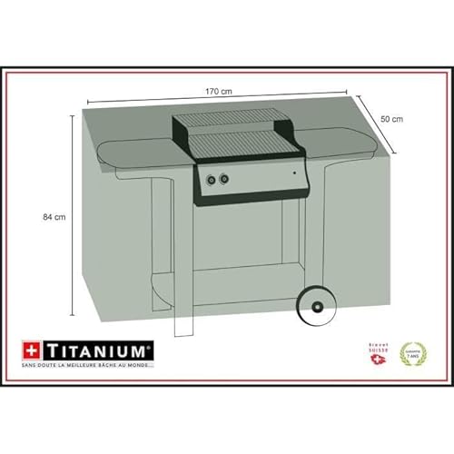 Chalet-Jardin 170 Housse pour Barbecue Rectangle 170X50X85CM, Noir Cover