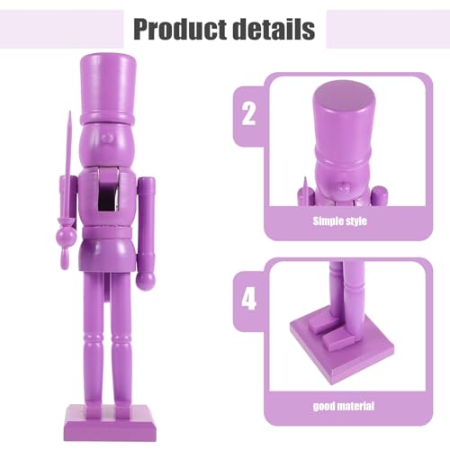 Casse-Noisette en Bois Violet Cabilock : Figurine Décorative Festive de Table - 4
