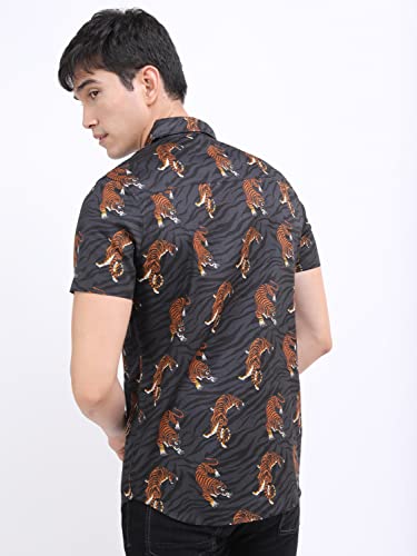 Image of KETCH Men Slim Fit Printed Half Sleeve Shirt