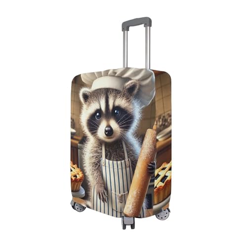 Joisal Cozy Raccoon Baker Pie Suitcase Covers for Luggage Protector Personalized Travel Accessories Suitcase Sleeve Identifiers, M, Fits 22-24 Inch Case3
