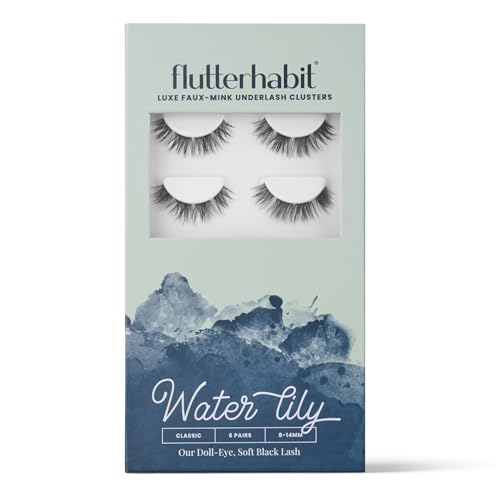 FlutterHabit Water Lily Lash Clusters, 6 sets