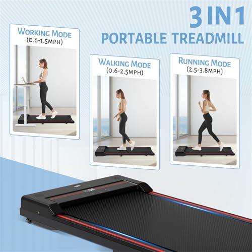 Sperax Walking Treadmill Pad with APP, 3 in 1 Under Desk Treadmill, 400W Low Noise Walking Vibration Pad with Remote Control,Portable Treadmills for Home Office