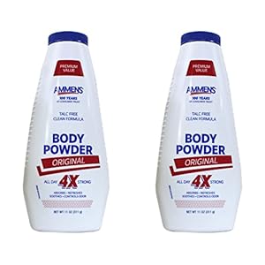 Ammens Body Powder Original – Talc-Free Clean Formula, All-Day 4X Strong Protection, 11 oz (Pack of 2)