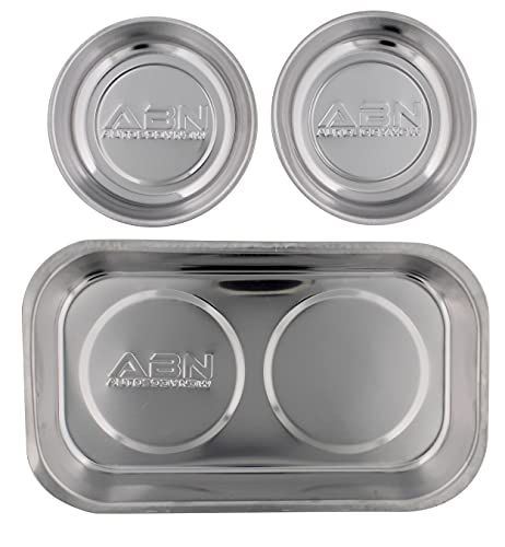 Abn Magnetic Trays 3Pk - Magnetic Bowl Mechanic Metal Tray, Steel Magnet Screw And Bolt Bowls For Tools, Small Parts #TOP6