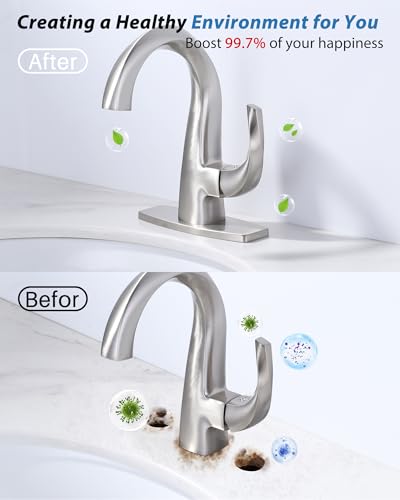 Plaque de base solide pour lavabo et rosace robinet nickel brossé - 3