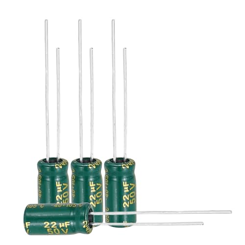sourcing map 50Pcs Electrolytic Capacitor High Frequency 22UF 50V with Aluminum Radial Leads 5 x 11mm High Ripple Current Low Impedance