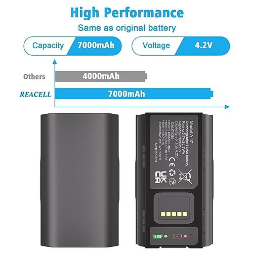 REACELL VMA2400 Essential Battery Compatible for Arlo Essential Wire-Free Video Doorbell, 7000mAh Back-Up Battery for VMA2400 AVD2001 AVD2001B A-12, with Micro USB Cable