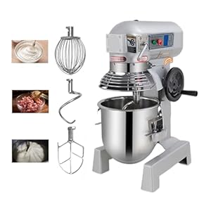 Commercial Food Mixer Dough Mixer 11QT Countertop Flour Mixer Food Mixing Machine Commercial Electric Mixer 10L Heavy Duty Kitchen Mixer with 3 Speed for Baking,Mixing Dough,Meat,110V