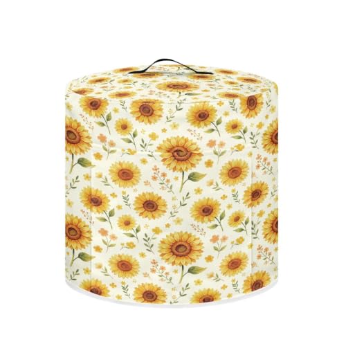 Image of Retro Sunflower Air Fryer Cover Waterproof Dust Cover | Portable with Pocket Protective Cover Suitable for Women Exquisite Gifts for Picnic Color Resistant Portable 8 Quart