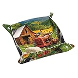 Placement polyvalent : ce plateau polyvalent imprimé animaux de la ferme peut être placé sur n'importe quelle table de chevet, console d'entrée, bureau, coiffeuse, comptoir, étagère ou salle de bain. Il sert non seulement de solution de rangement pratique, mais ajoute également une touche décorative à votre espace.