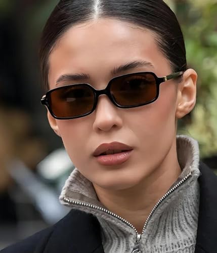 Retro Rectangle Sunglasses for Women Men 90s Small Square Frame Sun Glasses3