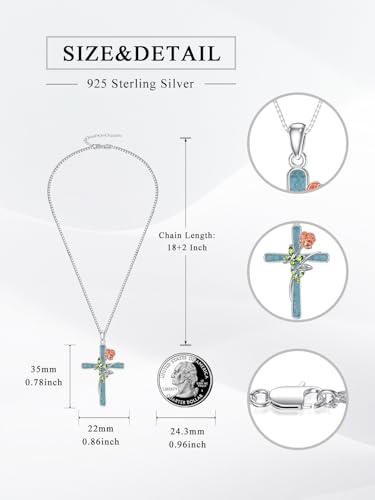 Birthstone Butterfly Cross Necklace 925 Sterling Silver Butterfly Jewelry Gifts for Women2