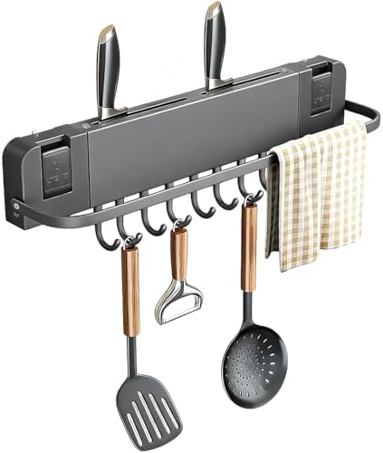 40cm Colgador Utensilios Cocina con Ventosa Barra de 8 Ganchos pa...