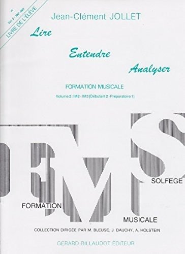BILLAUDOT JOLLET JEAN-CLEMENT - LIRE ENTENDRE ANALYSER VOL.2 (ELEVE) Educational books Musical theory